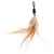 Accessoire pour chat composé de plumes beiges fixées à un embout noir avec boucle, sans marque visible ni texte.