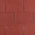Close-up van rode dakshingles met korrelige textuur en rechthoekig patroon.