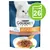 Purina Gourmet Perle njutning i sås med lax i en sås med fin grillad laxsmak. Förpackningen visar en vit katt och serverad kattmat med sås. Purina Gourmet Perle njutning i sås med lax i en sås med fin grillad laxsmak. Förpackningen visar en vit katt och serverad kattmat med sås.