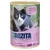 Bozita Swedish Natural Quality -kissan märkäruoka, paté, katkarapu, 100 % animal protein of protein content, grain free, 410 g. Etiketissä mustavalkoinen kissa.