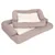 Deux paniers rectangulaires pour animaux, bords surélevés en tissu beige et coussin intérieur blanc, empilés l’un sur l’autre. Matériaux visibles : tissu et rembourrage.