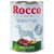 Boîte Rocco Sensitive, Single 1 Protein, gibier et pâtes, 400 g. Texte visible : It's meat time, Game & pasta, Wild & Nudeln, Gibier et pâtes.