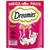 Dreamies MEGA PACK kattgodis, 180 g. Text: Mit leckerem Rind, Vitamine & Mineralstoffe, Nur 2 kcal pro Stück. Bild på ko och tecknad katt.