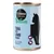 Cosma Pure Love Nature kattenvoer, tonijn met lam in bouillon, 100% natuurlijke ingrediënten. Blik toont silhouet van kat en pictogrammen van vis en lam.