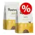 Two bags of chicken adult cat dry food, 7.5kg each, with a red percentage discount symbol. Key features shown: minimum 80% animal protein, grain free, natural ingredients. Two bags of chicken adult cat dry food, 7.5kg each, with a red percentage discount symbol. Key features shown: minimum 80% animal protein, grain free, natural ingredients.