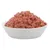 Ciotola con carne umida tritata. Rappresentazione del contenuto di un alimento umido.