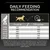Fodringsanbefaling: Daglig mængde i gram til hunde med 25-90 kg, opdelt efter aktivitet under 1 time og 1-3 timer pr. dag. Fodringsanbefaling: Daglig mængde i gram til hunde med 25-90 kg, opdelt efter aktivitet under 1 time og 1-3 timer pr. dag.