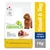 Natural Trainer Small & Toy Adult >10 Mesi, 7 kg. Con prosciutto crudo e riso. Con ingredientes específicos de origen natural. Made in Italy. Imagen de un perro pequeño y jamón.