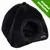 Zwart pluche kattenhuisje met ronde ingang en kroontje van steentjes, label 'zooplus exclusive' zichtbaar in groene hoek. Zwart pluche kattenhuisje met ronde ingang en kroontje van steentjes, label 'zooplus exclusive' zichtbaar in groene hoek.