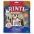 Ambalaj Rinti Extra Chicko Chew Ente, 150g, 6 bucăți. Text vizibil: 'Extra hart für lange Kaudauer', 'wenig Fett', 'dürrste Rinderhaut mit Entenstreifen'. Imagine câine pe ambalaj.