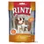 Ambalaj Rinti Extra Chicko Chew Huhn, 50g, 2 bucăți. Text vizibil: 'Extra hart – für lange Kaudauer', 'wenig Fett', 'bissfeste Rinderhaut mit Huhnstreifen', 'luftgetrocknet'.