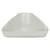 Triangular white plastic bowl, suitable for corner placement. Smooth surface and raised back wall visible.