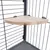 Wooden platform with metal brackets, mounted on a cage grid. Suitable as an additional level for cages.