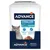 Advance Sterilized Adult 1–10 years с треска, храна за котки; снимка на сива котка и парчета храна. Видими надписи: Weight control, Maintain muscle mass, Great taste.