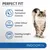 PERFECT FIT Supports Whole Body Health. Hairball Formation Control, Litter Odour Control, Healthy Weight Control. INDOOR 1+. Billede af kat ved siden af tekst og ikoner. Tekst på engelsk.