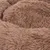 Nahaufnahme von braunem, flauschigem Material, möglicherweise für Haustierbetten oder Decken geeignet.