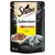 Sheba Selection In Sauce mit Huhn au Poulet, 85 g. Afbeelding van nat kattenvoer in saus met kip op een bord en een grijze kat op de verpakking.