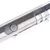 Close-up view of a silver metal pen with push button and clip.