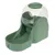 Green feeder with transparent container and bowl, suitable for automatic feeding.