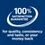 100% satisfaction guarantee for quality, consistency, and taste or your money back. 100% satisfaction guarantee for quality, consistency, and taste or your money back.