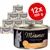 Lot de 12 boîtes Miamor Feine Filets In Jelly mit Huhn & Pasta, 100 g chacune. Texte en allemand sur l’emballage.