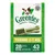 Greenies Dental Treats Teenie 2–7 kg, 28 kcal pe snack, 43 snacks. Sigiliu VOHC vizibil pe ambalaj. Imaginea prezintă un baton dentar verde cu inscripția Greenies.