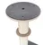 Cat tree spare part: round wooden platform with grey felt cover and central hole, mounted on sisal post.