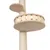 Cat tree made of wood with sisal-wrapped post, two platforms and a round lookout platform with railing.