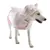 Dog wearing a pink costume with hood, decorated with sheep face and ears. Product shows clothing for pets.