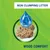Non clumping litter with wood comfort, illustrated by a water droplet above a piece of absorbent material.