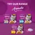 Whiskas Aromatic Selection range with Fragrant Fusions, Seafood Delight, and Purrfect Poultry varieties in gravy. Text: Try our range. Each box shows a cat image and product name.