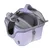 Sac de transport Trixie en tissu violet et gris, ouvert sur le dessus et l’avant, avec poignées et parties en maille pour aération.