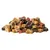 Bonte hondensnacks in botvorm, diverse kleuren: geel, rood, bruin en zwart.