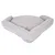 Grey, padded pet bed with raised edge and soft lying surface.