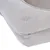 Close-up of light grey fabric material with padded seams, suitable for furniture or pet accessories.