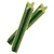 Three green stick-shaped chews with X-shaped cross-section, no visible branding or text
