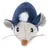 Fabric toy mouse with blue head, white ears and fur accent. Suitable for interactive play.