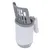 Contenedor gris y blanco con rejilla de ventilación y clip de fijación, apto para varios usos.