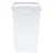 White plastic container with lid, suitable for storing pet food or other products.