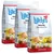 Trois sacs Lillebro Menu Guinea Pig Meerschweinchen, 1 kg chacun, avec texte visible : With vitamin C, Helps to promote tooth wear, Delicious mix. Illustration de cochons d’Inde sur l’emballage.