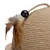 Toy made of sisal rope with feather and black ball, suitable for interactive play.