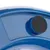 Close-up of a blue product with a black rotary knob, possibly part of a feeder or accessory.
