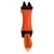 Jouet pour chien en tissu orange avec deux oreilles noires et une queue en peluche orange et blanche, forme allongée, sans marque visible.