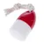 Jouet pour animal en forme de bouée, partie supérieure rouge et inférieure blanche, avec corde épaisse nouée en coton blanc fixée sur le dessus. Matériaux visibles : plastique et coton.
