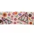 Design mit bunten Blumen und Symbolen der Deathly Hallows, Text: 'The Deathly Hallows'.