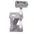 Grey scratching post with two levels, a top lying surface and a sisal post. Lower level with hole for play options.