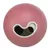 Pink play ball with heart-shaped opening and white interior, suitable for interactive play.