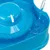 Dispenser d'acqua blu con indicazione MAX visibile e acqua corrente.