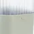 Close-up of a white container with a transparent lid and a sliding control positioned between two lock symbols.