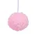 Rosa Spielzeugball aus weichem, flauschigem Material mit weisser Schnur zum Aufhängen.